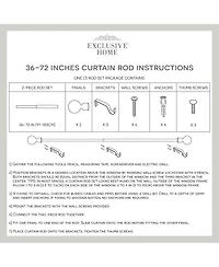 Exclusive Home Diana Single Curtain Rod and Finial Set, Gold