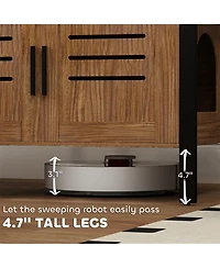 Aostirmotor Cat Litter Box Enclosure with Tall Legs in Brown