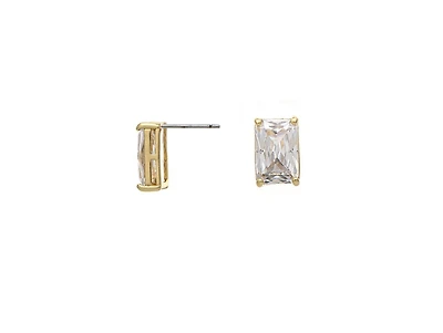 Rivka Friedman Rectangle Cz Solitaire Stud Earring