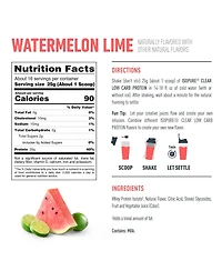 Isopure Clear Low Carb 100% Whey Protein Isolate Powder, Watermelon Lime, 20g Protein, About 16 Servings