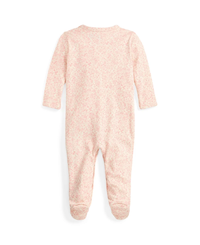 Polo Ralph Lauren Baby Girls' Strawberry Printed Round Neck Footed Coverall
