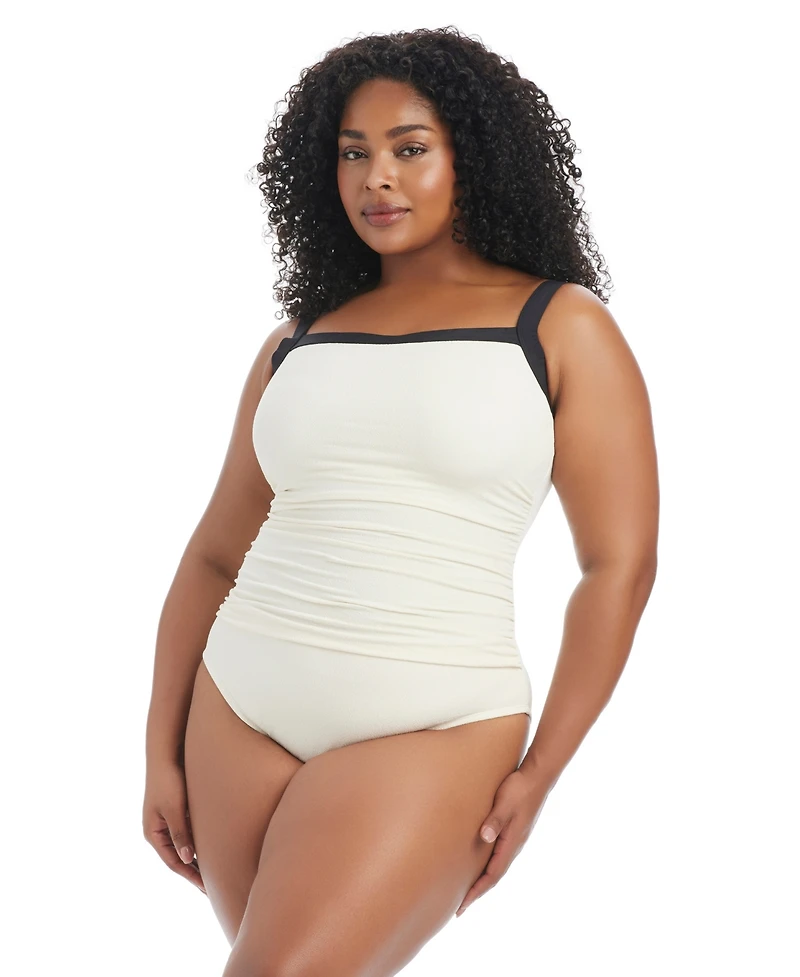 Bleu by Rod Beattie Plus Square Neck One-Piece Swimsuit