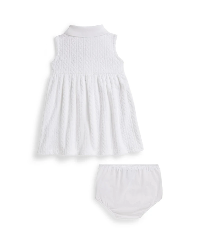 Polo Ralph Lauren Baby Girls' Mini-Cable Short-Sleeve Dress and Bloomers, 2-Piece Set