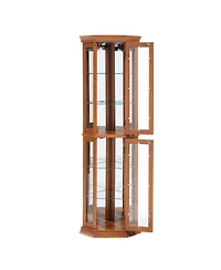 Streamdale Furniture Streamdale Illuminated Glass Display Curio Cabinet with Adjustable Shelves