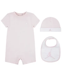 Jordan Baby Boys' or Girls' Jumpman Romper, Hat and Bib, 3-Piece Set