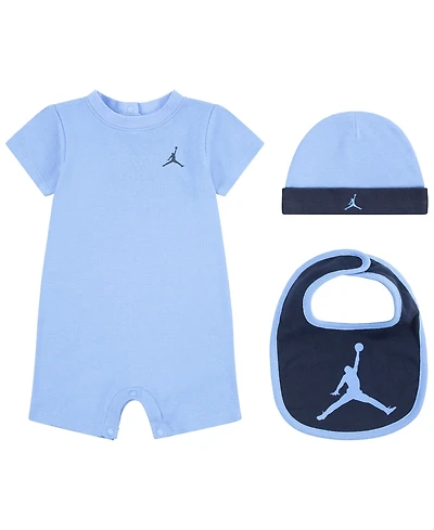 Jordan Baby Boys' or Girls' Jumpman Romper, Hat and Bib, 3-Piece Set