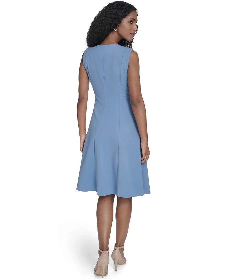 Calvin Klein Women's Crepe Fit & Flare Midi Dress