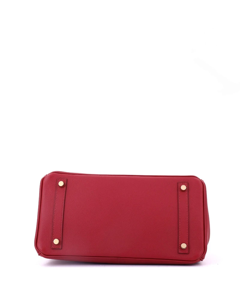 Pre-Owned HERMES Birkin 30 Handbag Red Epsom with Gold Hardware