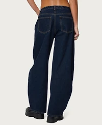 Edikted Women's Jillian Low Rise Oversized Barrel Jeans