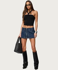 Edikted Women's Maggi Knotted Backless Mesh Top