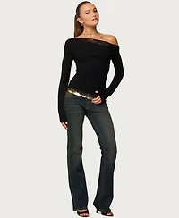 Edikted Women's Layered Lacey Off Shoulder Top