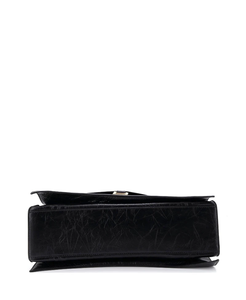 Pre-Owned Balenciaga Large Crush Chain Flap Bag Leather