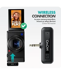 Movo Wm-VXR10 Wireless Shotgun Mic Adapter for Camera/Dslr/3.5mm/Trs