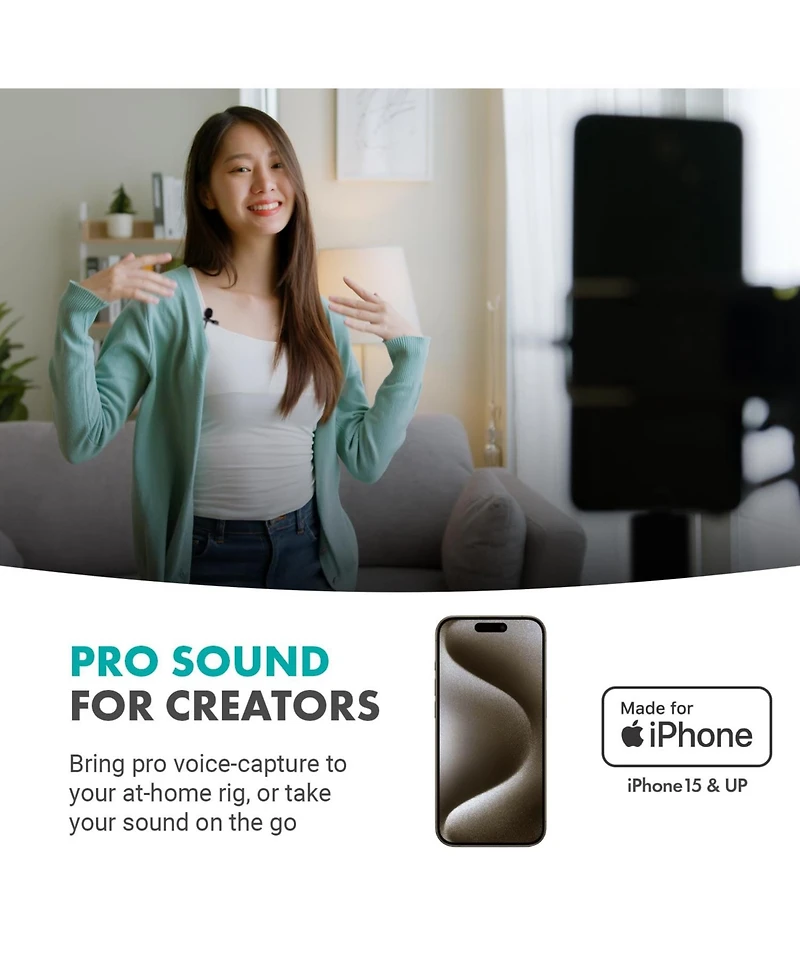 Movo Wireless Usb-c Microphone System for Android and iPhone 15 and Up