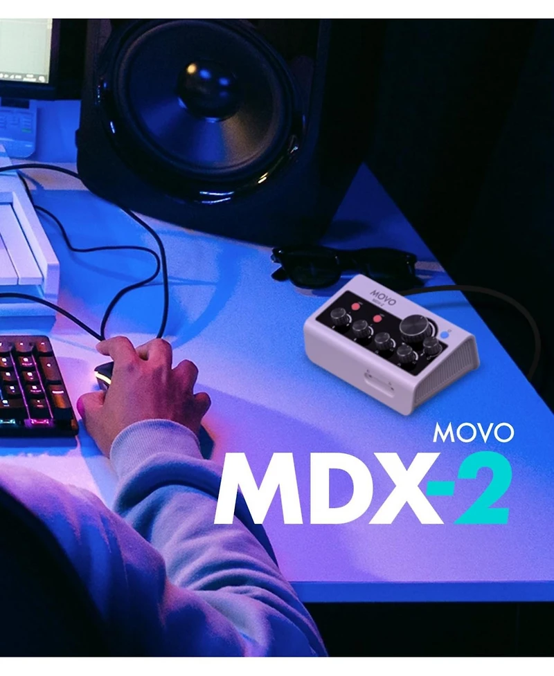 Movo Pro Portable Podcast Equipment Bundle for iPhone/Android Phone with Interface, 2 UM6 Dynamic Mics, 2 Headphones, 2 Boom Arms