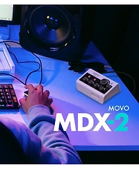 Movo Pro Portable Podcast Equipment Bundle for iPhone/Android Phone with Interface, 2 UM6 Dynamic Mics, 2 Headphones, 2 Boom Arms