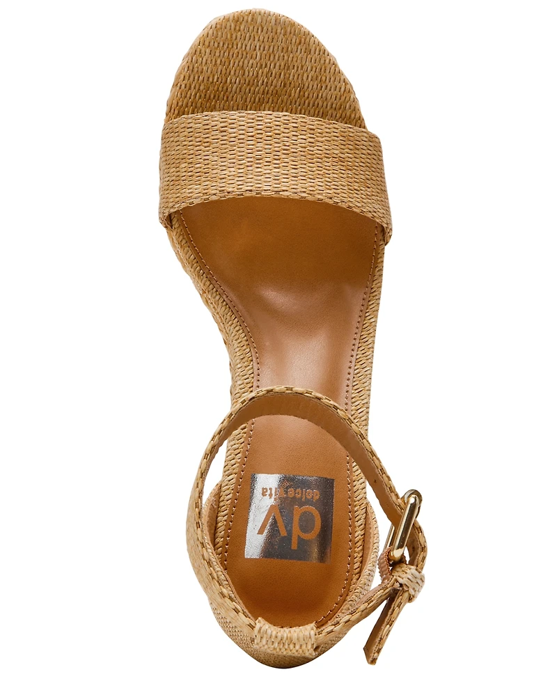 Dv Dolce Vita Women's Tammara Ankle-Strap Platform Whipstitch Wedge Sandals
