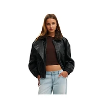 Cotton On Women's Darcy Faux Leather Bomber