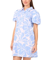 Msk Women's Button Collared Mini Dress