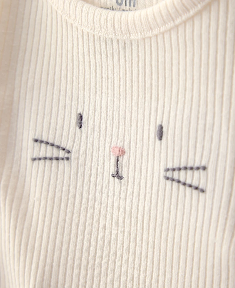 Carter's Baby Boys' or Baby Girls' Easter Bunny Rib Round Neck Bodysuit and Pants, 2-Piece Set