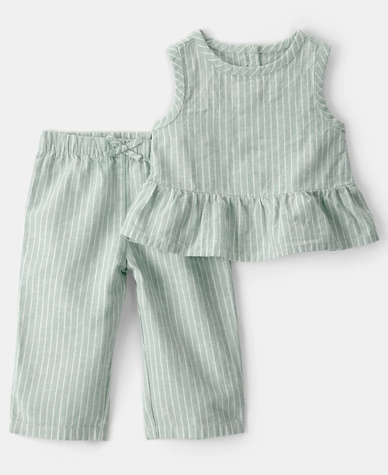 Carter's Baby Girls' Sleeveless Top and Pants, 2-Piece Set