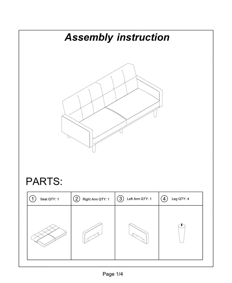 Streamdale Furniture Transitional Navy Sofa with Tufted Cushion