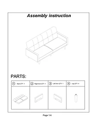 Streamdale Furniture Transitional Navy Sofa with Tufted Cushion