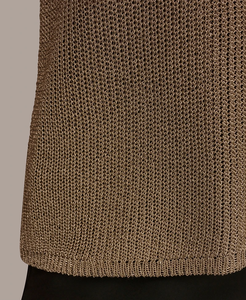 Donna Karan New York Women's Sleeveless Metallic Crewneck Sweater