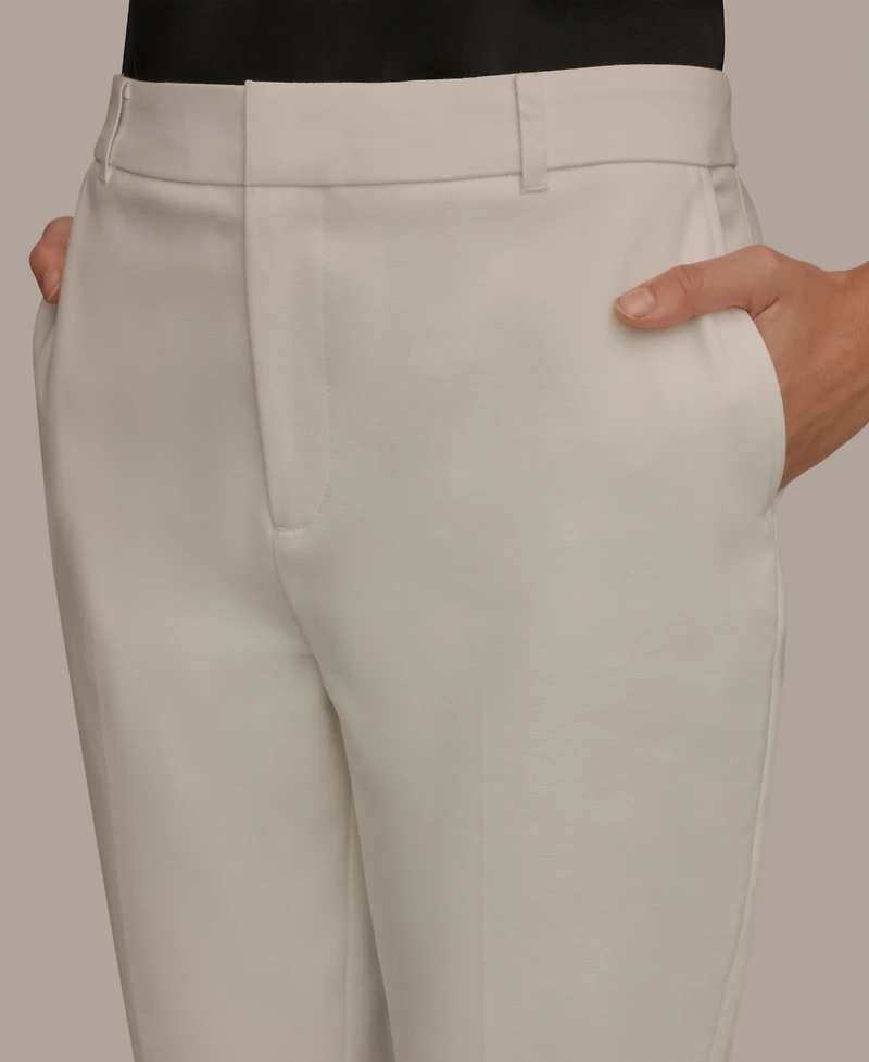 Donna Karan New York Women's Flat-Front Stretch Double-Layer Pants