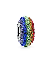 Bling Jewelry Colorful Crystal Bead Charm Lgbtq Rainbow Spacer for European Bracelet