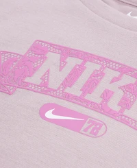 Nike Girls' Toddler 2T-4T Lace It Up Crewneck T-Shirt and Shorts, 2-Piece Set