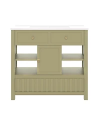 Cesicia 36 in. Bathroom Vanity with Sink, Multi-functional Cabinet Doors, Drawers and Storage Shelves