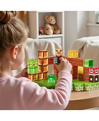 Mecale Magnetic Blocks, 100-Piece Magnet Block Building Set for Kids Ages 3