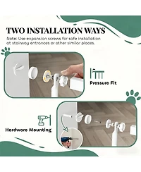 Aostirmotor Tall & Extra Wide Heavy Duty Pet Gate for Large Dogs in White