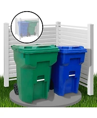 Casafield 48" x 48" Louvered Privacy Screen - Outdoor Vinyl Fence Panel Enclosure for Ac / Trash Bins / Pool Equipment - White