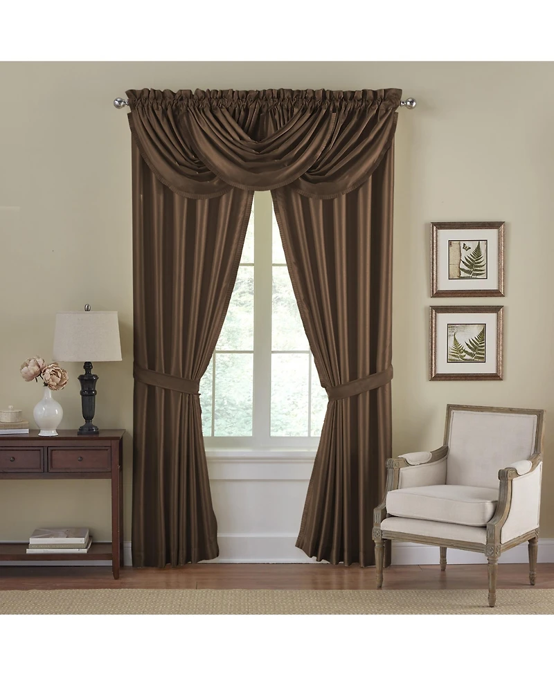 Elrene Home Fashions Versailles Faux Silk Blackout Window Curtain
