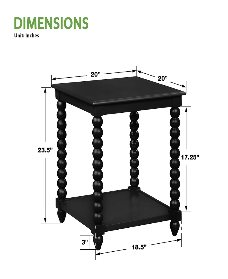 Osp Home Furnishings 23.5" Wood Elise End Table