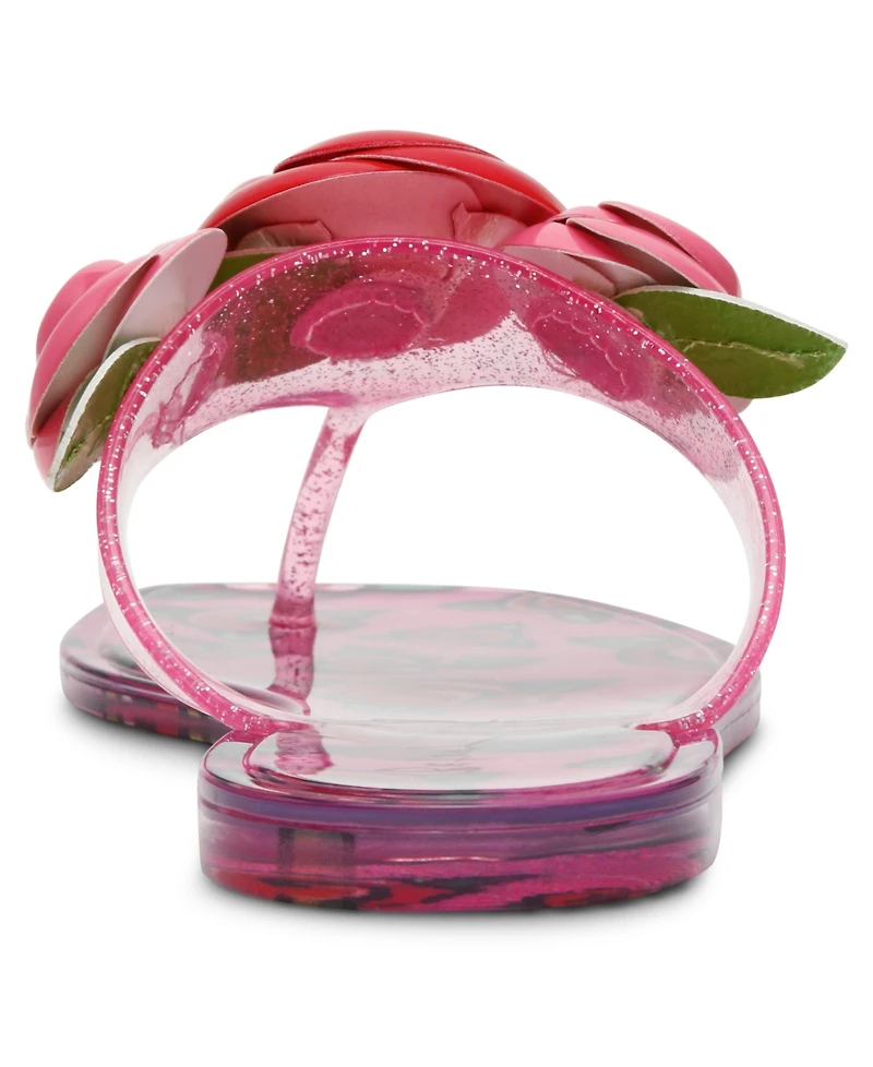 Betsey Johnson Women's Trenten Rose Jelly Thong Sandals
