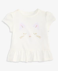 First Impressions Baby Girls' 3M-24M Mix and Match Cat Face Peplum T-Shirt, Macy's Exclusive
