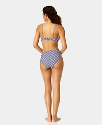 Anne Cole Womens V Wire Elongated Underwire Bikini Top High Waist Bikini Bottoms