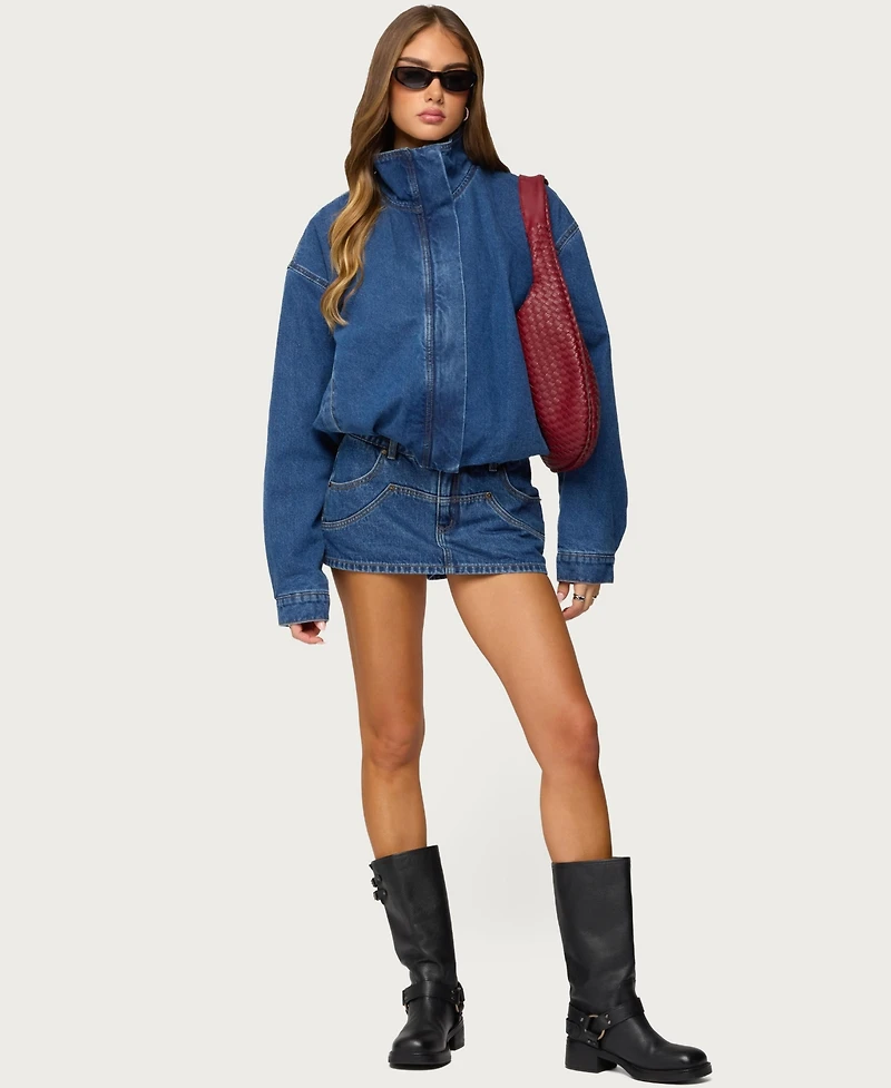 Edikted Women's Hilary Oversized Denim Coat