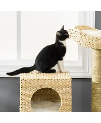 Aostirmotor 39.5'' Cat Tree with scratching posts in Wood