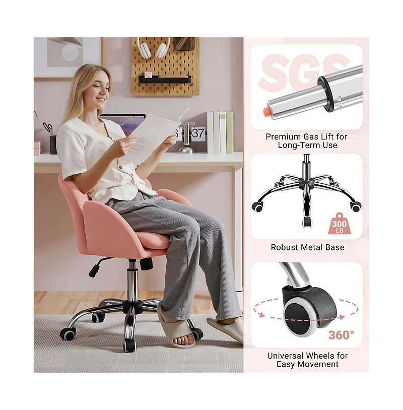 Yaheetech Cute Desk Chair Makeup Vanity for Home Office