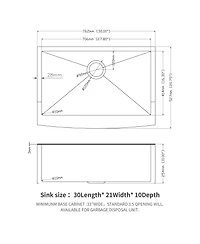 flynama 30x21x10inch Gunmetal Black Farmhouse Kitchen Sink Stainless Steel Apron Front 16 Gauge