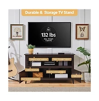 Yaheetech Improved Quality Tv Stand with 2 Storage Doors
