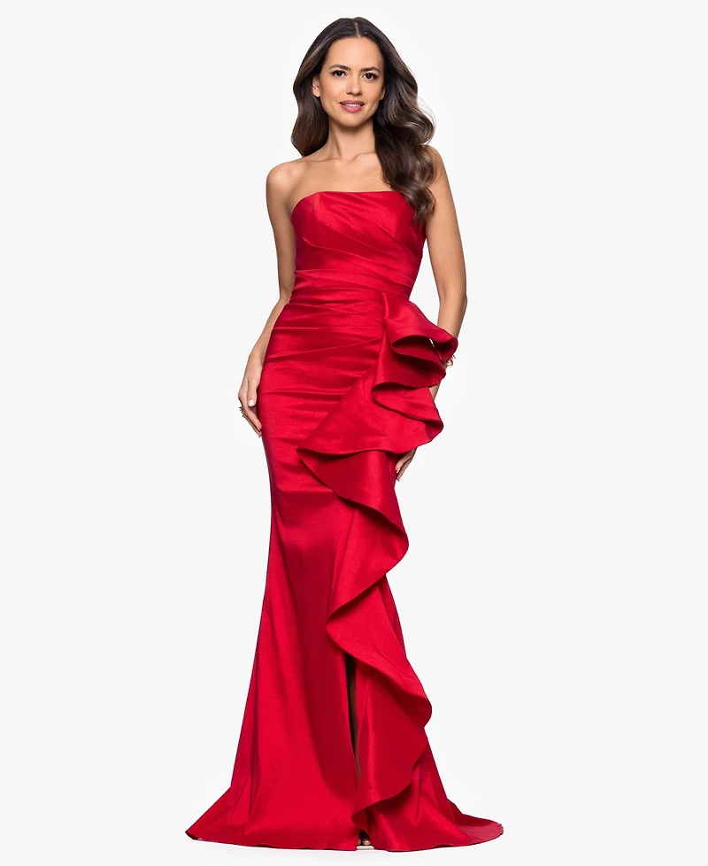Betsy & Adam Women's Long Stretch Strapless Gown
