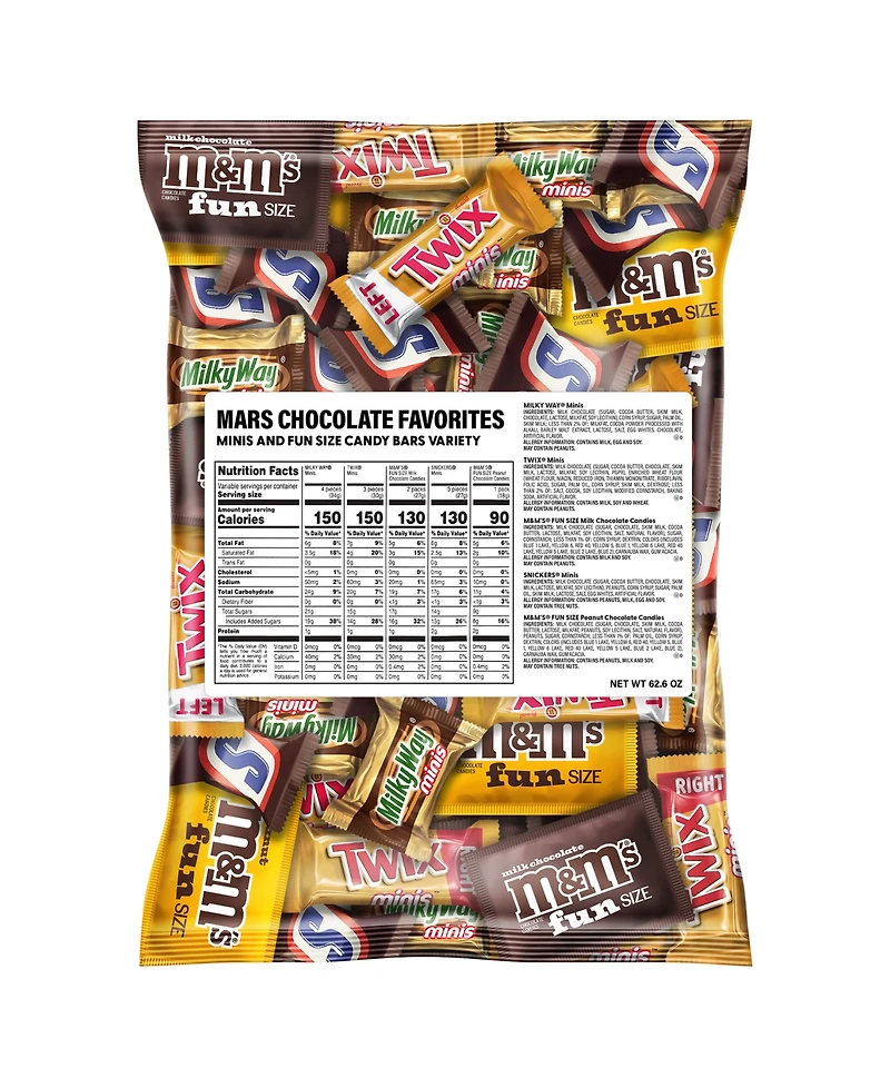 Mars Chocolate Favorites Minis Size Candy Bars Assorted Variety Mix Bag, 62.6 oz