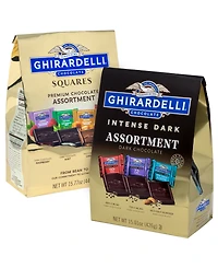 Ghirardelli Premium Assortment Chocolate Squares Intense Dark Chocolate Premium Collection, 2 Pack