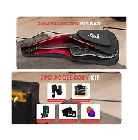 Pyle 41 Steel Strings Acoustic Guitar for Beginner and Adults (Sunburst Teardrop