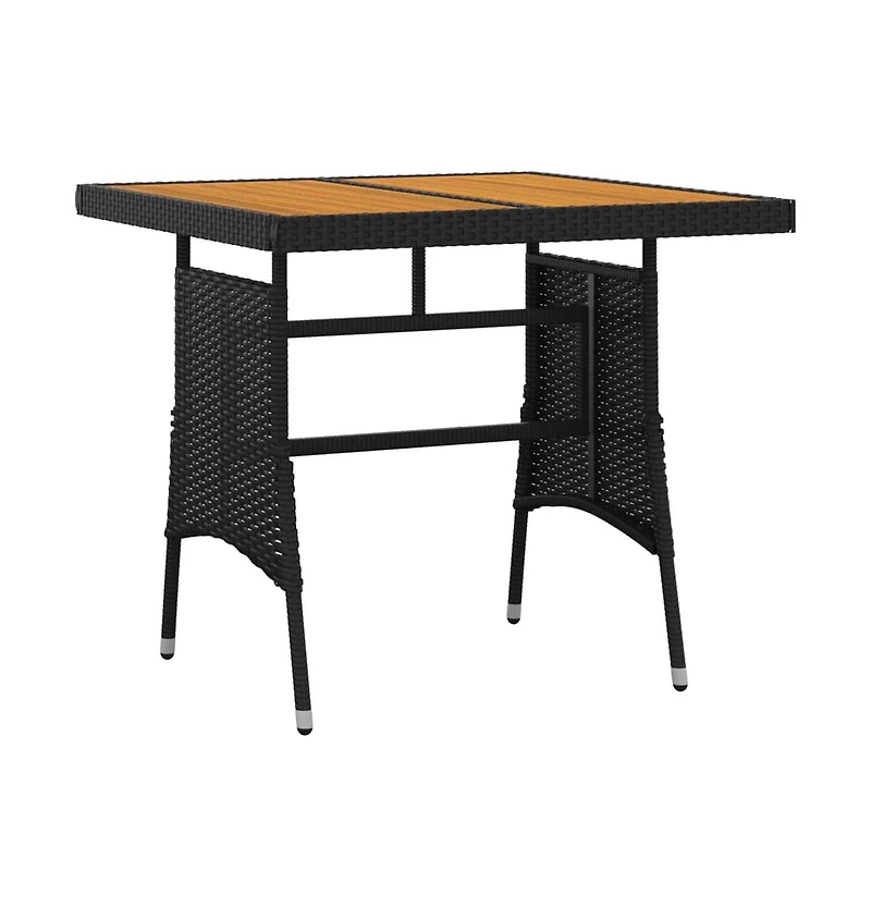 vidaXL Outdoor Dining Set Black Pe rattan, steel, solid acacia wood Small